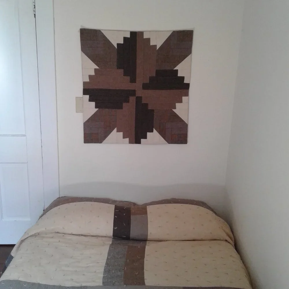 Hand Crafted Reversable Wool Blend & Flannel Farm House, Queen size, Quilt - Picture 4 of 16